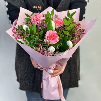 Букет «Розовый шелк»