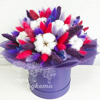 Лаванда и лагурус в коробке