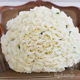 101 белая роза (Premium) 80 см