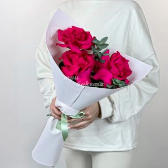 Мини-букет из розовых французских роз